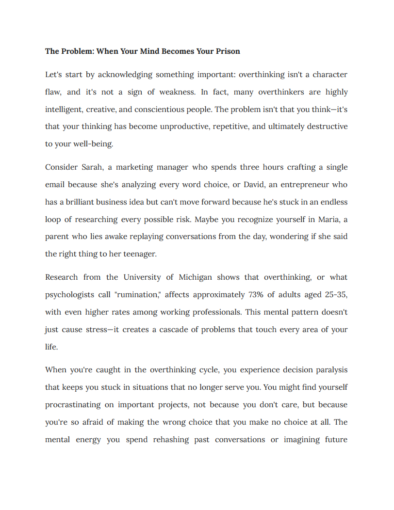 Unlearn Overthinking: Free Your Mind from the Endless Cycle