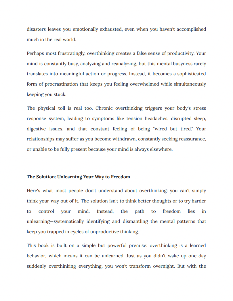 Unlearn Overthinking: Free Your Mind from the Endless Cycle